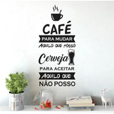 Adesivo Parede Frase Cozinha Geladeira Café Cerveja Chopp