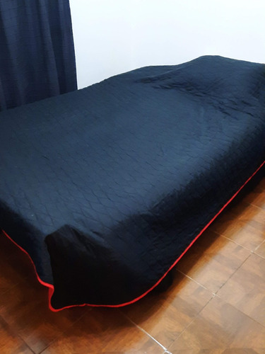 Cubrecama Verano Reversible Negro/rojo 1 1/2 (240x160cm)