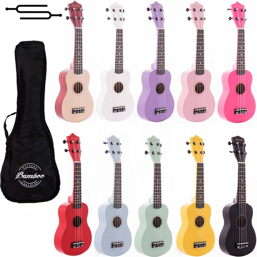 Ukelele Soprano Color Bamboo Panda Uquelele De Madera 