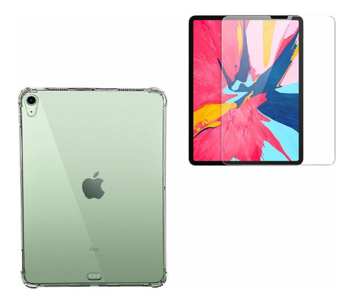 Carcasa Silicon Reforzada Para iPad Air 10,9 2020 + Vidrio