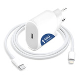 Cabo + Fonte Compatível iPhone SE X Xr 11 12 13pro Usb-c 20w