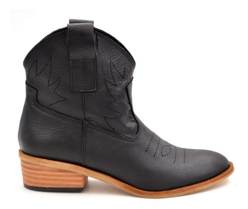 Bota Botita Texana Caña Corta Mujer Cuero Zapatos Moda 1317g