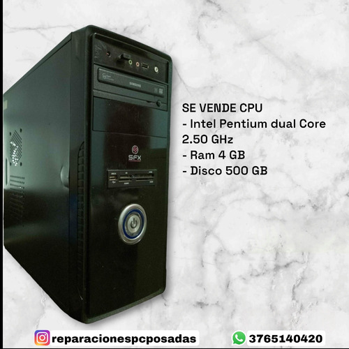 Cpu Intel Pentium 2.50, Ram 4gb Disco 500gb