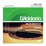 Encordado Daddario Guitarra Acustica Cuerdas Ez890 09
