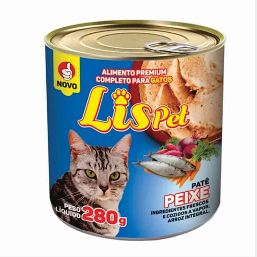 Patê Para Gatos / Ração Úmida - Lispet - 280g Peixe