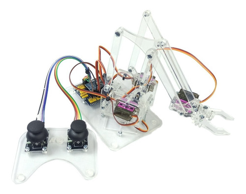 Kit Brazo Robot Programable Acrílico Servos De Metal  