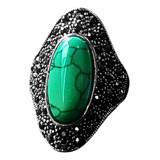 Anillo Antiguo Color Plata Piedra Natural Para Hombre Mujer