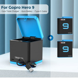 Kit Cargador Triple Gopro Hero 9 10 11 + 2 Baterías