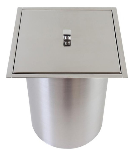 Lixeira De Embutir Quadrada Inox 5 Litros - Formi