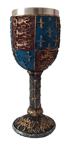 Copa Medieval Cáliz Escudos Rojo Azul