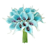 20 Flores Artificiales De Lirios Morados Y Azules Para Día D