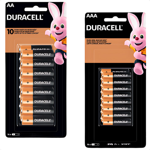 Kit Pilhas Duracell Aa + Aaa Alcalina 16 Unidades Cartela