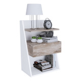 Mesa De Luz 1 Cajon Moderna Mesita Melamina Minimal Praga