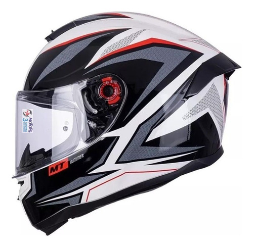 Jm Casco Moto Mt Stinger Hummer Stark Rojo Rosa Blanco