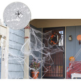 Teia De Aranha Artificial Branca Decoração Halloween