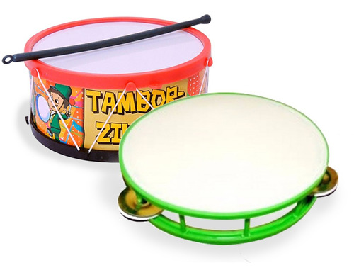 Kit Pandeiro E Tambor Musicalidade Educativo Infantil Kids