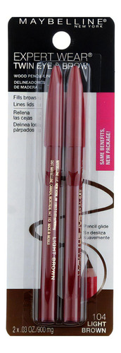 Lápiz De Cejas Y Ojos Expert Wear Twin Maybelline Color 104 Light Brown