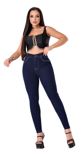 Calça Skiny Jeans Feminina Cintura Alta Hot Pants Strech