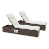 Juego 2 Sillones Para Patio Con Respaldo Y Reposacabezas Gpl