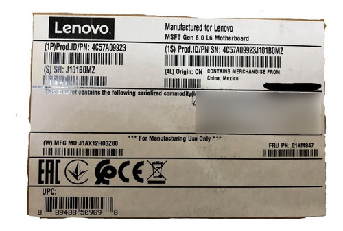 Motherboard Lenovo 4c57a09923 Msft Gen 6.0 L6  Fru 02jj268