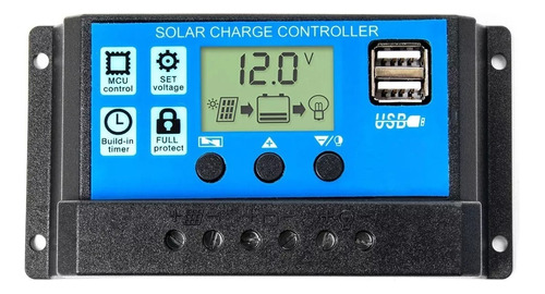 Regulador De Carga Panel Solar 60a 12v 24v Display Usb Pwm