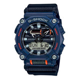 Reloj Casio G-shock Ga-900-2adr Análogo-digital Correa Azul Bisel Negro Fondo Negro