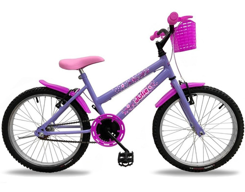 Bicicleta Aro 20 Feminina Infantil Power C/ Cesta Bike Bella
