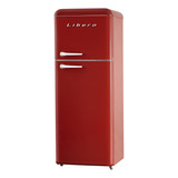 Refrigerador Libero Retro Lrt-210df Rojo Con Freezer 203l 220v