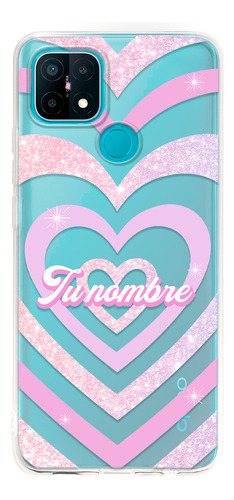 Funda Para Oppo Para Mujer Corazón Rosa Con Tu Nombre