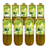 9 Botellas Jugo De Maguey Asado Con Clorofila Verde Santo 1l