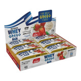 Whey Grego Bar Morango C/ Chantilly Display 12 Unidades 480g