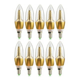 Pack 10 Ampolletas Led E14 Tipo Vela 5w Luz Calida Y Fria