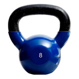 Pesas Rusa Kettlebell 8kg Fitness Fundicion Mancuerna Hierro Color Azul