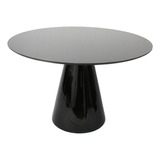 Mesa De Jantar Cone 1.20x80 Oval Base Preto Tampo Preto