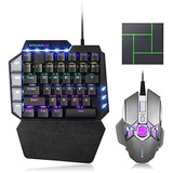 Hycarus Combo De Teclado Mecanico Para Juegos De Una Mano C