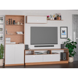 Combo Mesa Tv + Biblioteca + Repisa Living Modular Rack