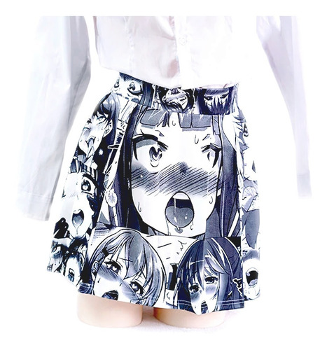 Ahegao Mini Falda Anime Hentai Kawaii Harajuku Cosplay Sexy