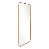 Espelho Retangular Adnet Metal Quadrado 170x70 Luxo 