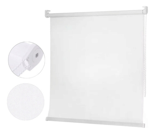 Cortinas Negra Modelo Roller 140cm*200cm Color Blanco