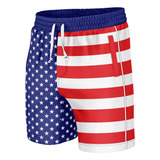 Homens Bandeira Americana Impresso Shorts Calças Troncos 962