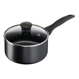 Cacerola Olla Tefal Antiadherente Teflón 18cm Easy Cook Color Negro