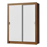 Guarda-roupa Solteiro Madesa Dallas 2 Portas Correr Cor Rustic/branco