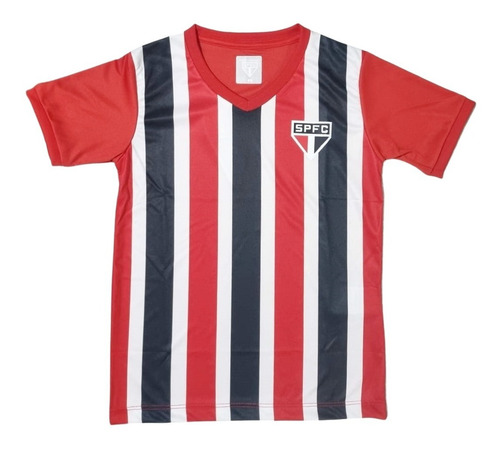 Camiseta Infantil São Paulo Tricolor Listrada Oficial