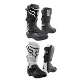 Jm Botas Moto Cross Mx Fox Comp Boot Negro Blanco Enduro