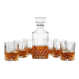Set Licorera Decanter Whisky 1 Litro Con 6 Vasos 200ml.