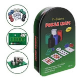 Juego Mesa Chips Profesional Poker 120 Pcs Cartas Fichas Tap