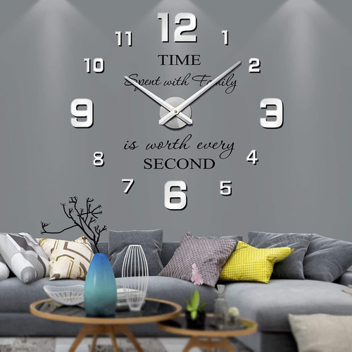 Vangold Large Wall Clock Diy Wall Decorations 3d Sticker  Aa