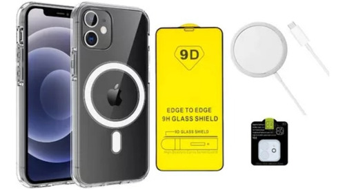 Funda Cargador Inalámbrico + Protectores Compatibles iPhone