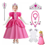 Disfraz De Princesa Peach Super Brothers Para Niñas Vestidos Fiesta De Cumpleaños Carnaval Cosplay Peaches Halloween Navidad Con Accesorios