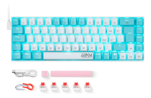 Teclado Mecánico Para Juegos, 60% Compacto, Blue Switches